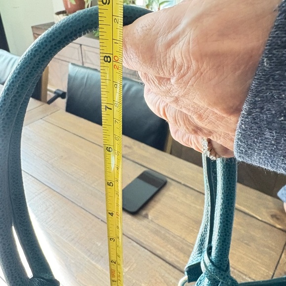 Henri Bendel Teal Satchel with Gold Hardware. NEVER USED - Picture 12 of 16